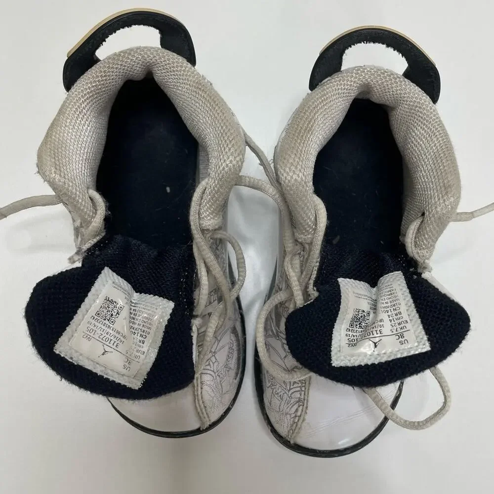 Air Jordan Dub Zero‎ Hi-Top Lace Up Sneakers White Cement Toddler Size 8C 311072